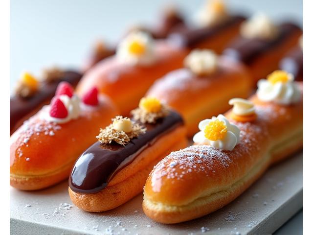 Éclairs choux pâtisserie moderne