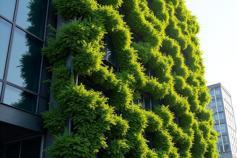 Muro verde vertical que mejora la calidad del aire